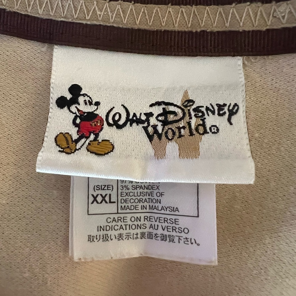 Disney World Vintage Mickey Polo Shirt Neutral Minimalist Oversized XXL Normcore